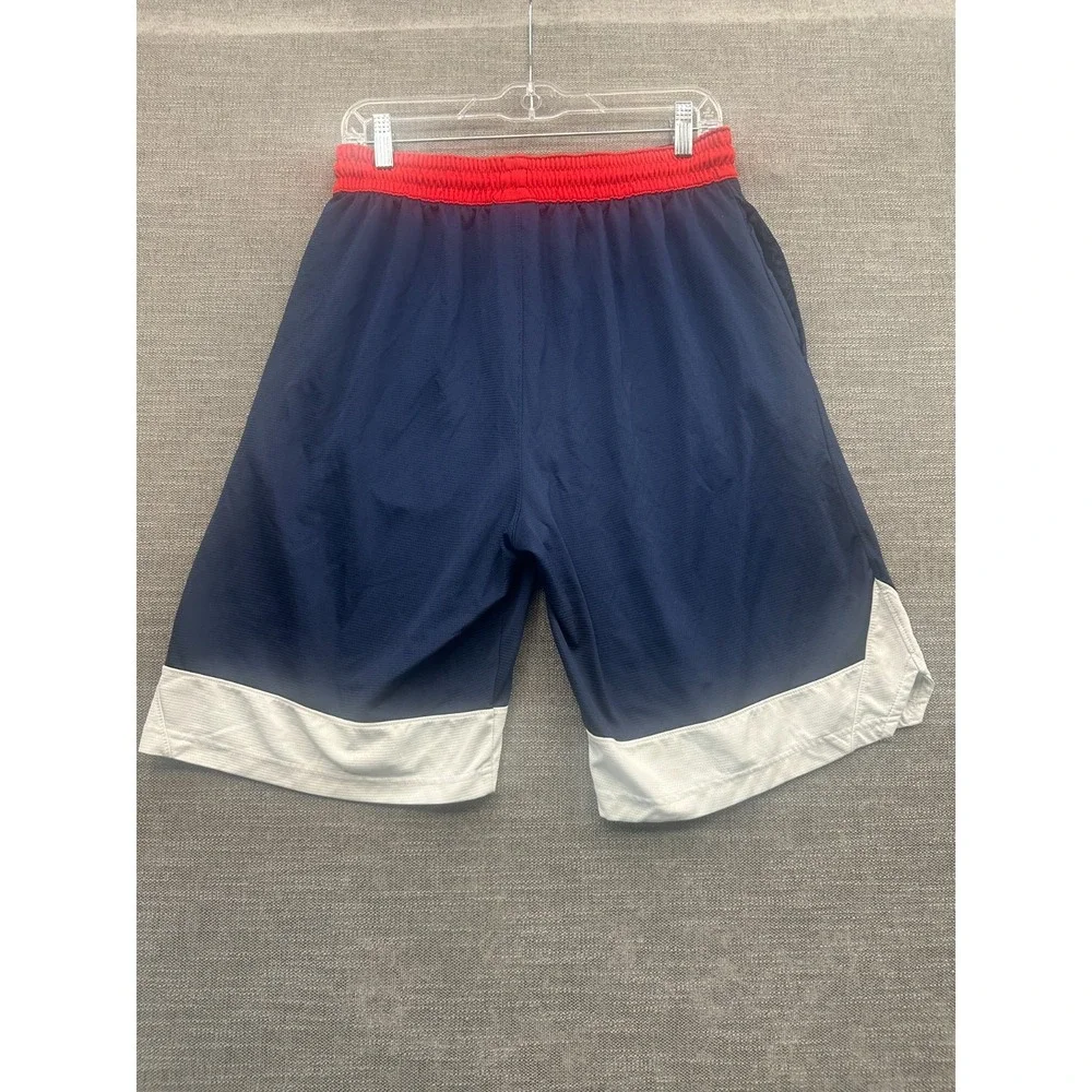 Nike Dri Fit Shorts Mens Large Blue Training Activewear Ankle Slit Swoosh Logo